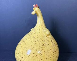 032 whimsicalyellowceramicchickenfigurin