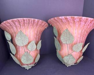117 twovintagepinkmarbledartglasswall