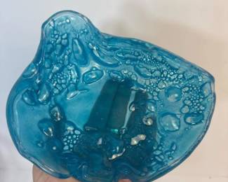 299 aquabluetexturedartglassbowlorgani