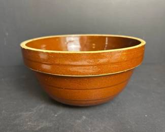 322 vintagebrownglazestonewaremixingbow