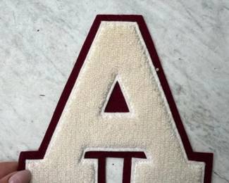 026 maroonandwhitechenillevarsityletter