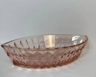 312 pinkdepressionglassrelishdish