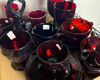 288 mysterylotvintagerubyredglassware