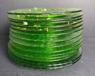 280 greenuraniumdepressionglassplatesas