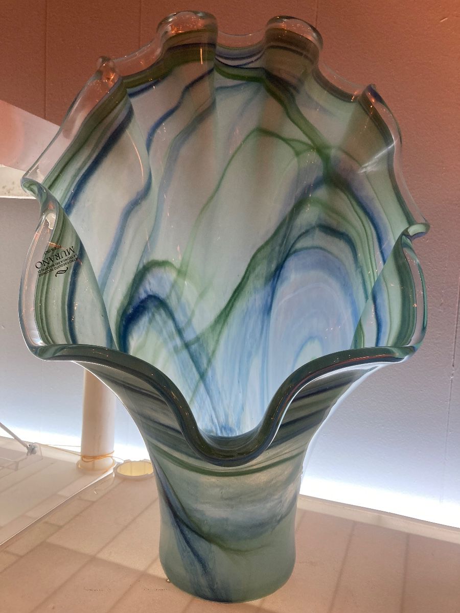 Signed Murano vase 18-1/2” tall