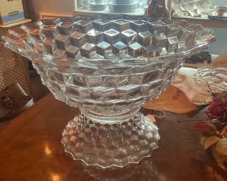 Beautiful 18” American Fostoria Punchbowl with stand