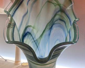 Signed Murano vase 18-1/2” tall