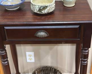 Cute side table with drawer , pottery 