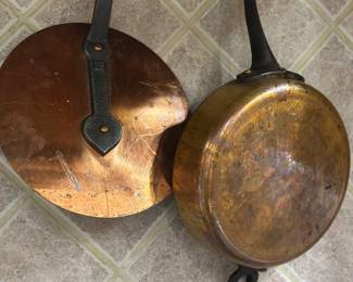 Vintage Baumalu copper sauté pan with lid 