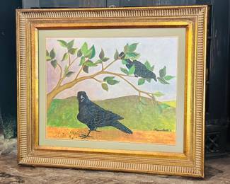 "Untitled " by Laura Lovett , 1996, signed, Acrylic on Board, 24 1/2" x 31" Framed  