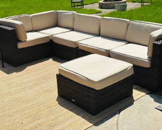 Modular wicker sectional by Atlantic 
