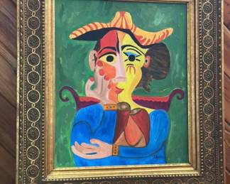 Signed O Suarez ( Noel Suarez) "Her" Dora Maar , Picasso's Muse, oil on canvas 20" x 24" sight  , 29 1/2" x 33 1/2" Framed 