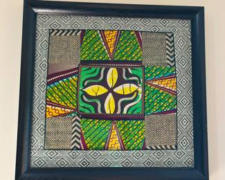 Textile Collage by Angela Hoover 30" x 19" Framed 