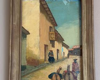 Painted in Peru, Oil on Board, 11 1/2" x 15" Framed 