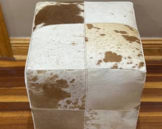 Cowhide ottoman 