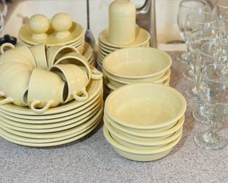 Fiestaware yellow dinnerware by Homer Laughlin 