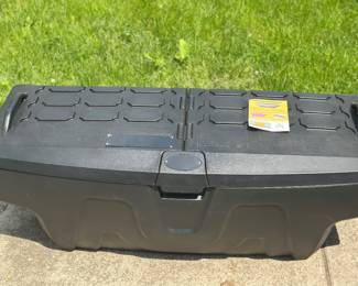 Pickup truck bed plastic tool box 