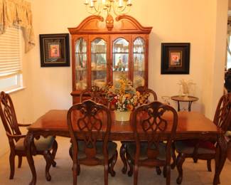 Carves walnut dining room set