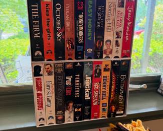 Vintage VHS tapes and DVDs