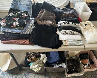 Clothes, belts, scarves