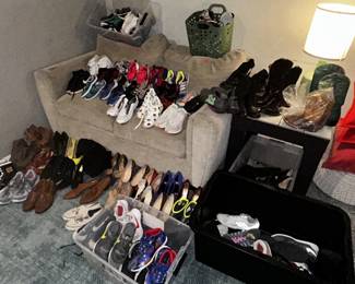 Tennis shoes, boots, heels