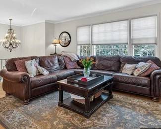 Thomasville leather sectional sofa