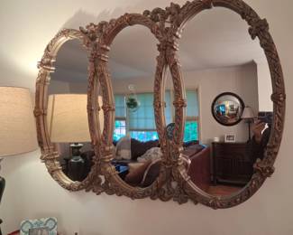 Mid century modern triple mirror