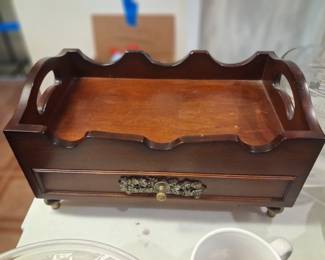 Wine holder tray storage box with drawer