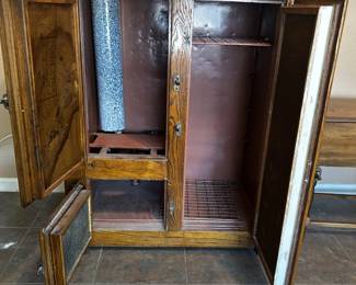 Antique Oak Ice Box 1920