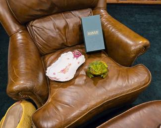 Leather chair and sofa