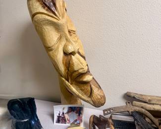 Lg African Carved Head