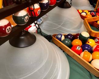 Three Light Ceiling Fixture for a Pool Table