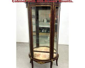 Lot 1721 French Bowed Glass Display Curio Cabinet with Gilt Bronze Mounts.