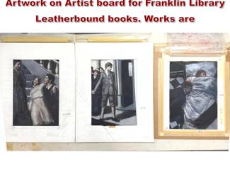 Lot 2195 3pc JOHN COLLIER Original Artwork on Artist board for Franklin Library Leatherbound books. Works are