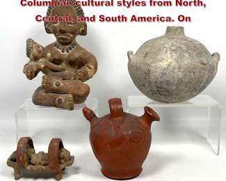 Lot 2006 4pcs Ceramic Items. various PreColumbian cultural styles from North, Central, and South America. On