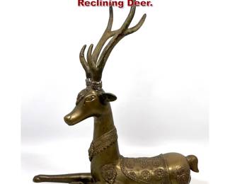 Lot 1787 Brass Sarreid style Sculpture of Reclining Deer.