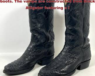 Lot 2280 Pair John Allen Woodward Western boots. The vamps are constructed from black Alligator featuring a l