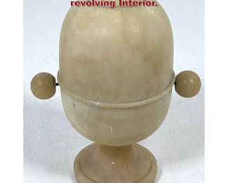 Lot 1928 Victorian Alabaster Peep Egg with revolving Interior.