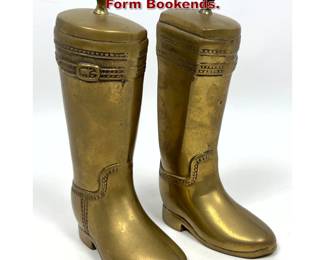 Lot 1882 Pair Cast Brass Boot Form Bookends.