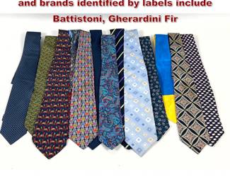 Lot 2310 13pcs Vintage Ties. Manufacturers and brands identified by labels include Battistoni, Gherardini Fir