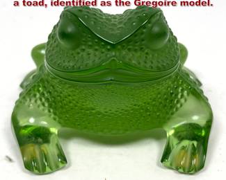 Lot 1932 Lalique France art glass figurine of a toad, identified as the Gregoire model.