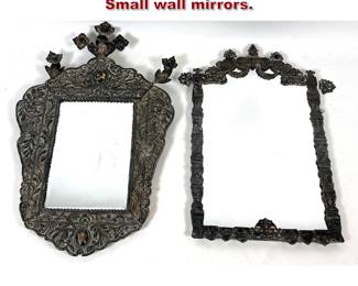 Lot 2202 2pcs Antique Silver Mirror Frames. Small wall mirrors.
