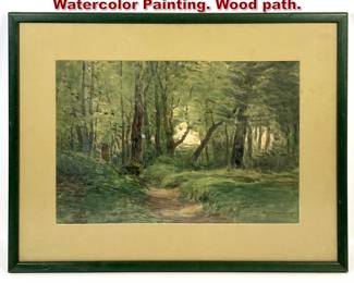 Lot 1985 H Nakagawa Signed and Dated Watercolor Painting. Wood path.