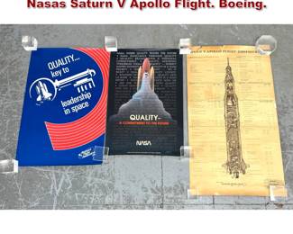 Lot 2365 3pcs aerospacerelated graphics. Nasas Saturn V Apollo Flight. Boeing.