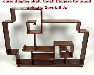Lot 1825 Traditional Chinese style tabletop curio display shelf. Small Etagere for small objects. Dovetail Jo
