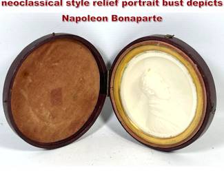 Lot 2078 Antique Wax carved sculpture in neoclassical style relief portrait bust depicts Napoleon Bonaparte