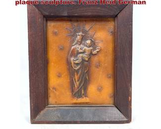 Lot 2080 Antique Devotional Wax relief plaque sculpture. Franz Heid German