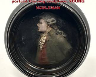 Lot 2082 Antique polychrome wax basrelief portrait Carving sculpture. YOUNG NOBLEMAN