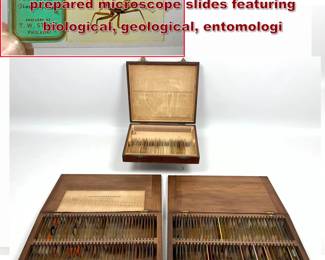 Lot 2251 Over 100 antique and vintage prepared microscope slides featuring biological, geological, entomologi