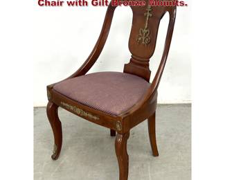 Lot 1718 Antique French Empire Klismos Chair with Gilt Bronze Mounts.